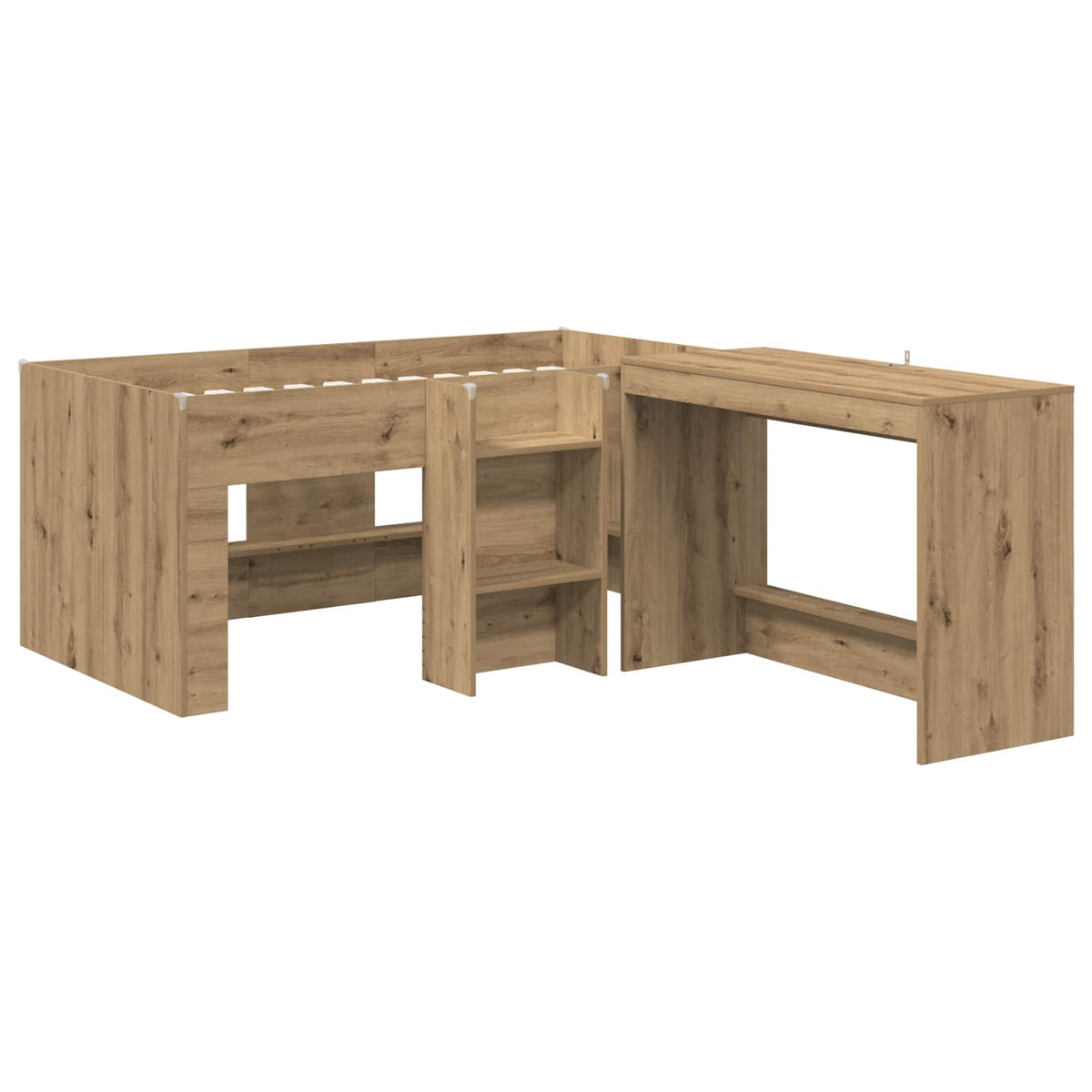 Børneseng med skrivebord 2 stk. Artisan-eg Konstrueret træ