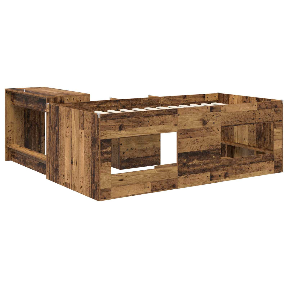 Børneseng med skrivebord Gammelt træ 90 x 190 cm
