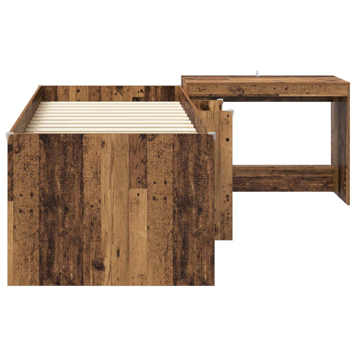 Børneseng med skrivebord Gammelt træ 90 x 190 cm