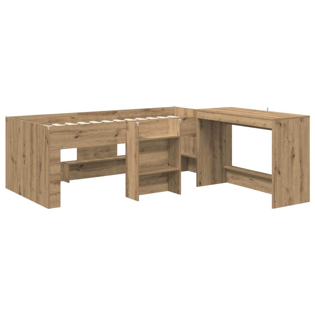 Børneseng med skrivebord 2 stk. Artisan-eg Konstrueret træ