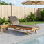 Liggestol med pude 100% Polyester Solid-Teak