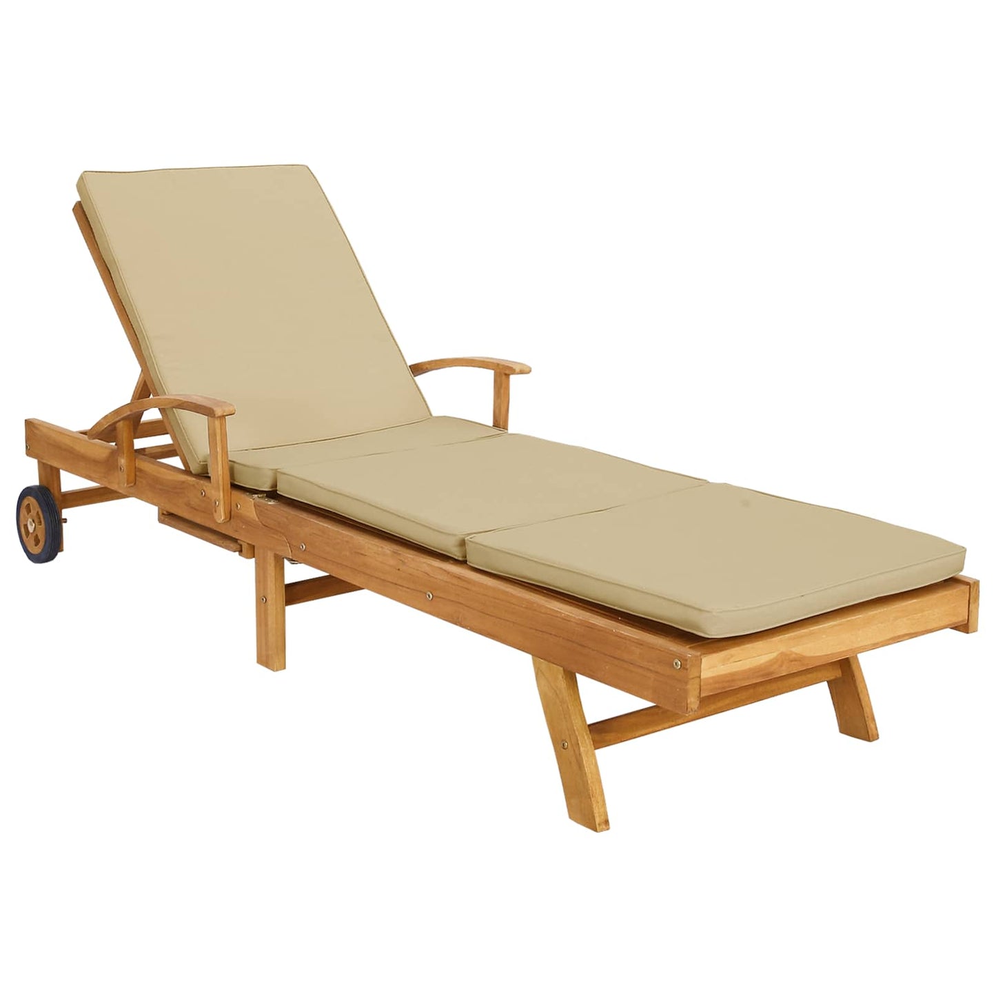 Liggestol med pude 100% Polyester Solid-Teak