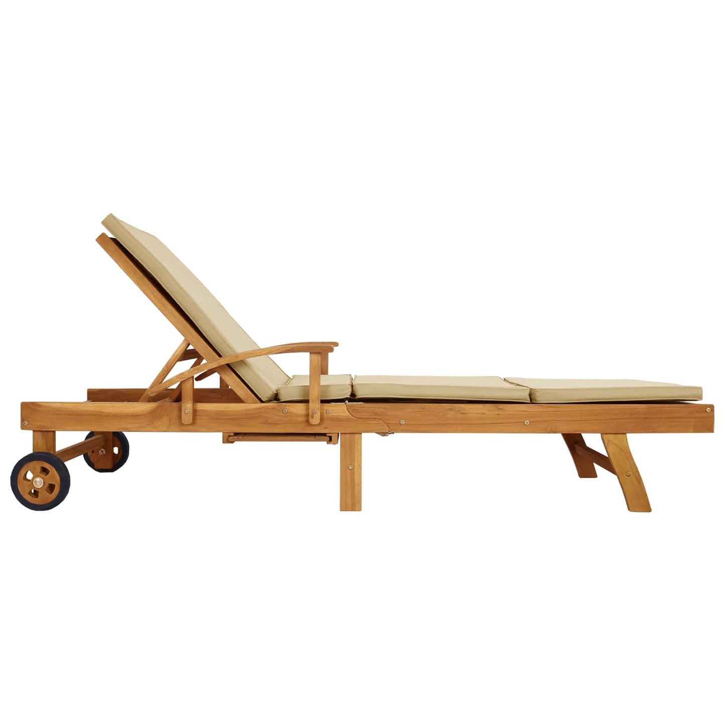 Liggestol med pude 100% Polyester Solid-Teak