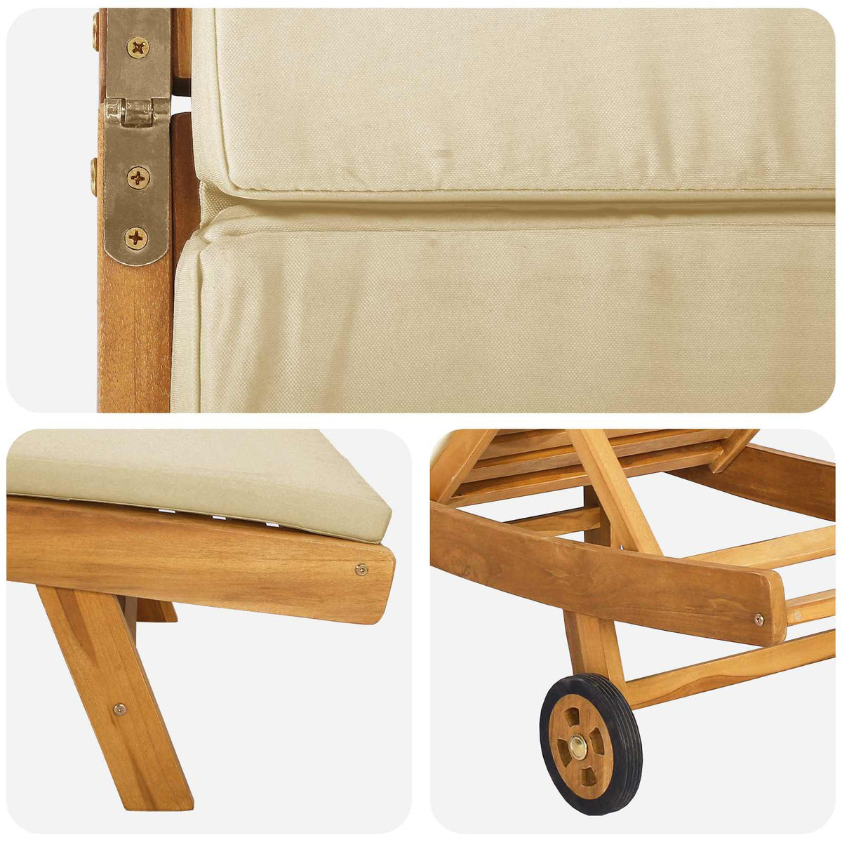Solstol Polyester Brun og Beige
