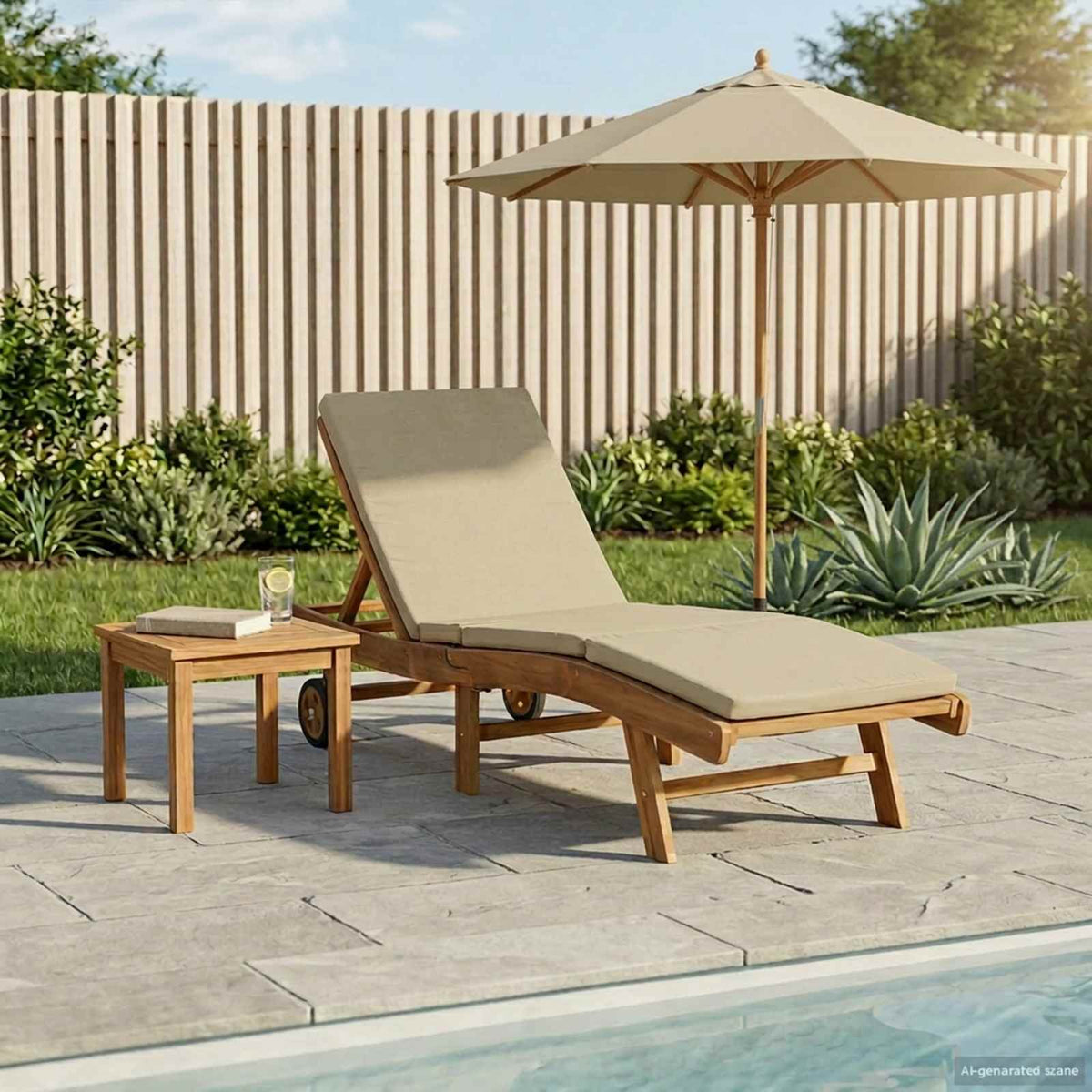 Solstol Polyester Brun og Beige