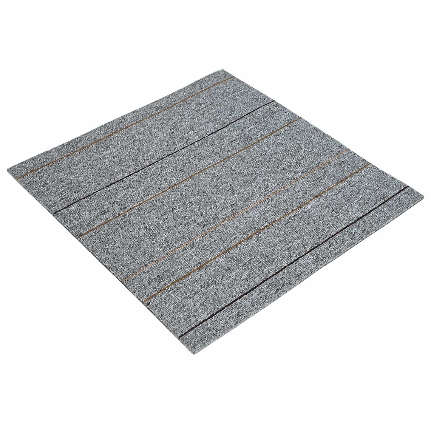 Tæppeflise Lys grå med stribe 50 x 50 cm 4 stk. PP og Bitumen