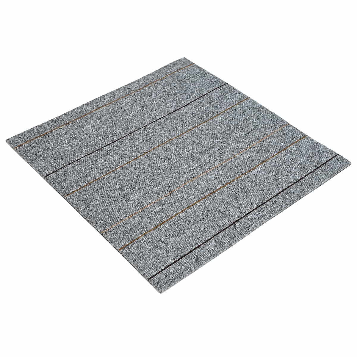 Tæppeflise Lys grå med striber 50 x 50 cm 36 stk. PP og Bitumen