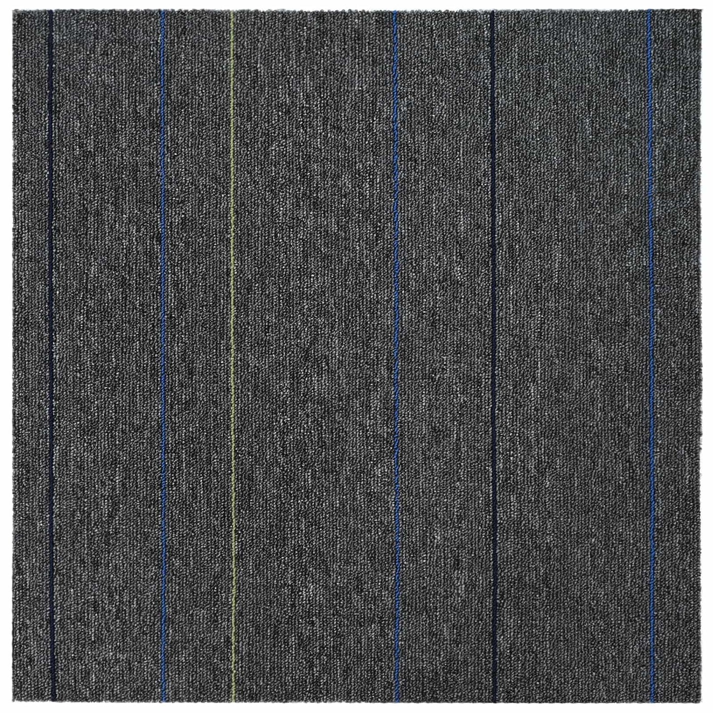 Tæppeflise Mellemgrå med Striber 50 x 50 cm 4 stk.