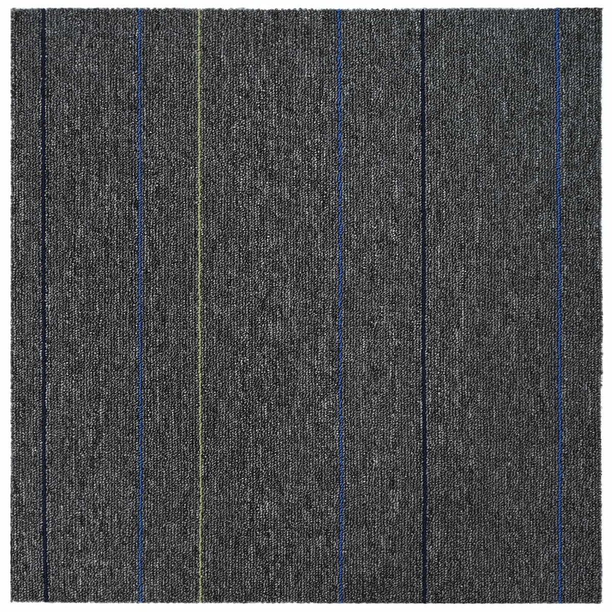 Tæppeflise Mellemgrå med Striber 50 x 50 cm 20 stk.