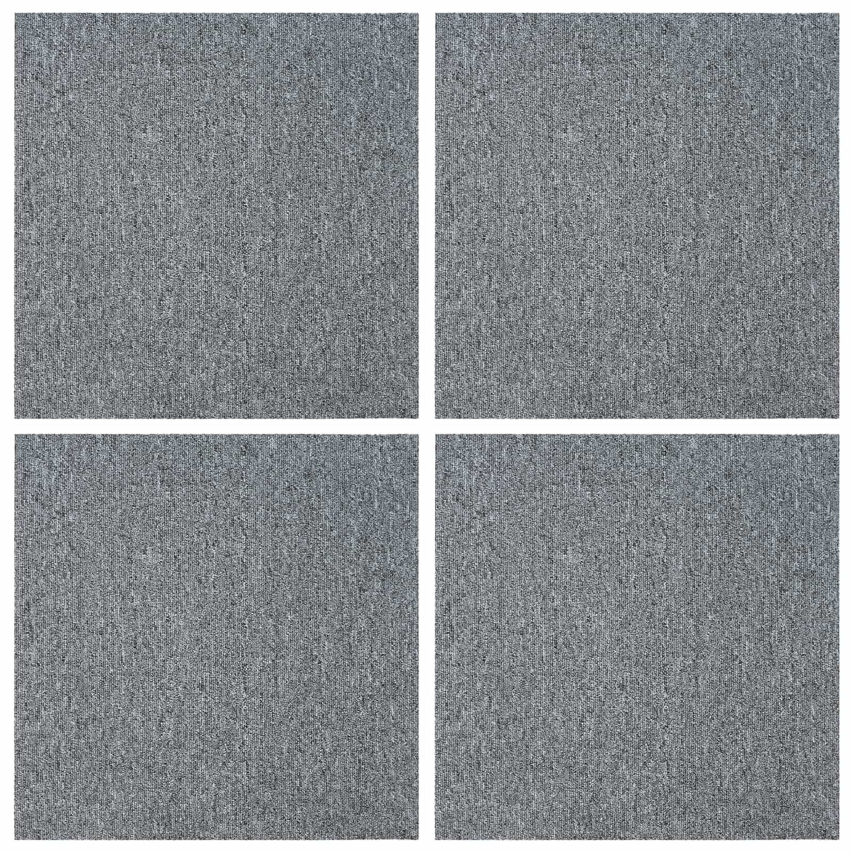 Tæppeflise Lysegrå 50 x 50 cm 4 stk. PP og Bitumen