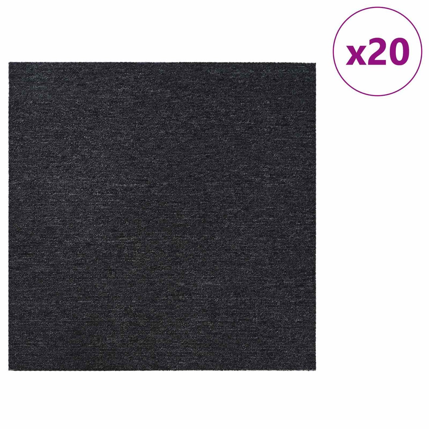 Tæppeflise Mørkegrå 50 x 50 cm 20 stk. PP og Bitumen