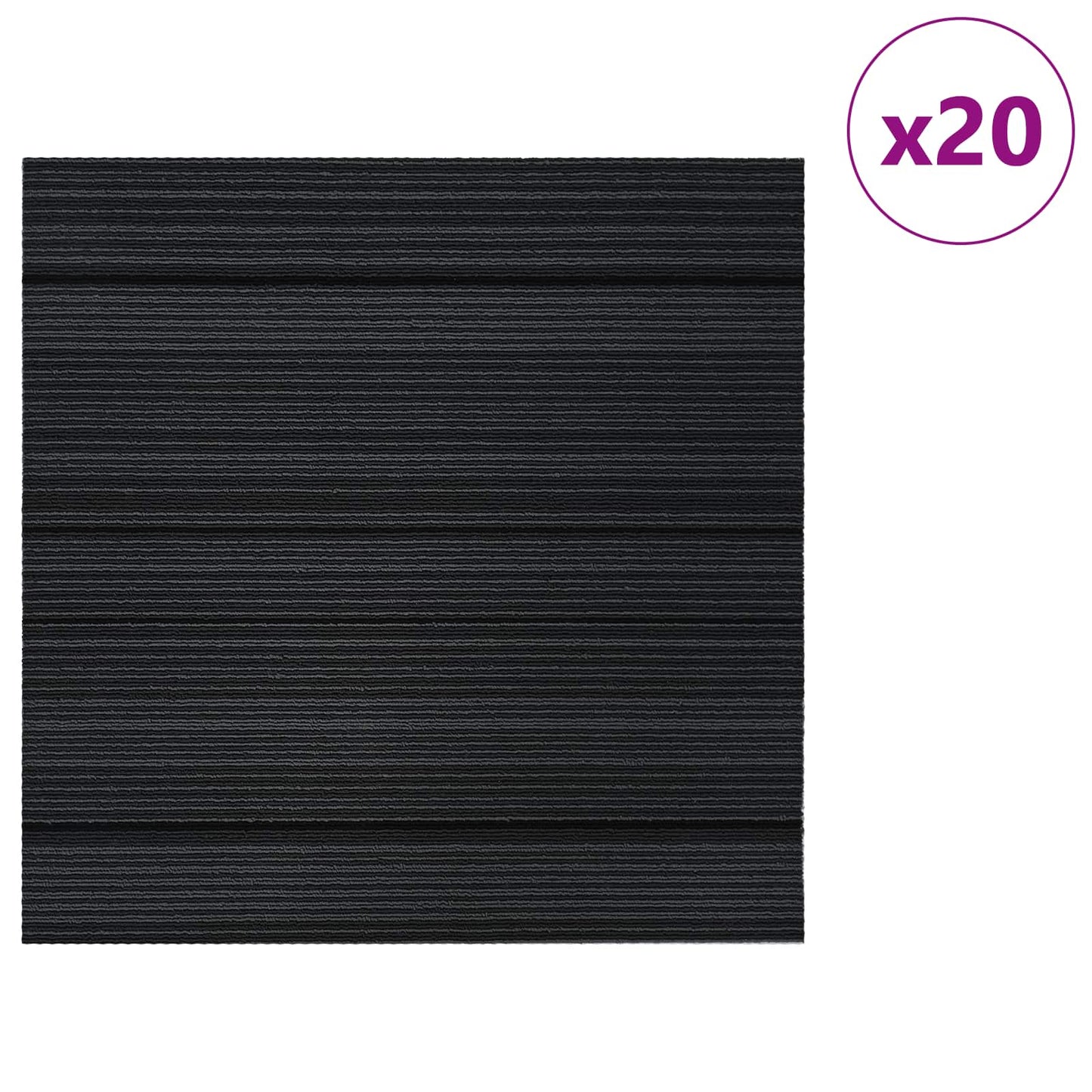 Tæppeflise Stripet Lysegrå 50 x 50 cm 20 stk. PP og Bitumen
