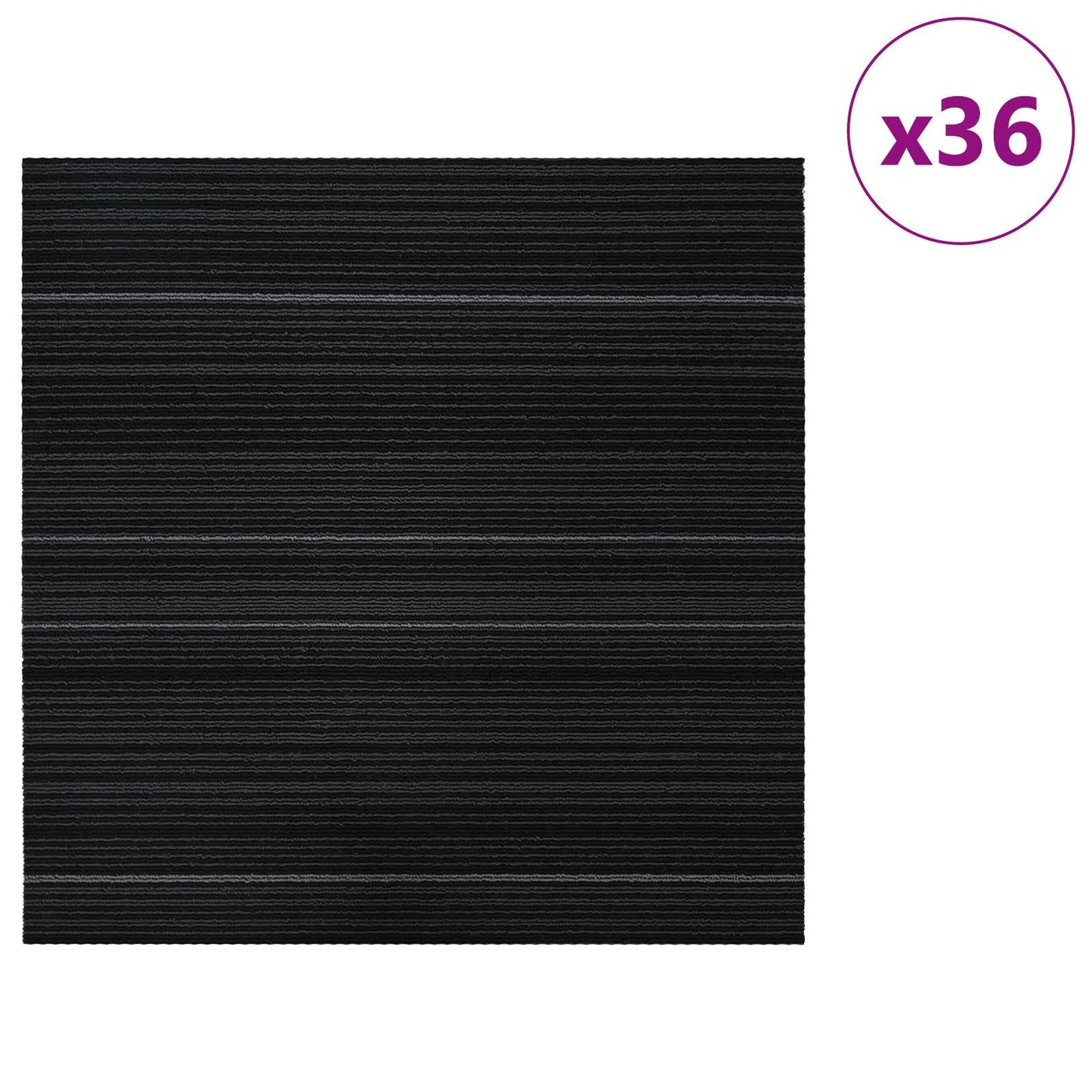 Tæppeflise Stribet Mørkegrå 50 x 50 cm 36 stk. PP og Bitumen