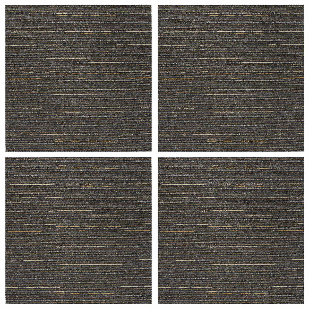 Tæppeflise Stribet Lys Brun 50 x 50 cm 4 stk. PP og Bitumen