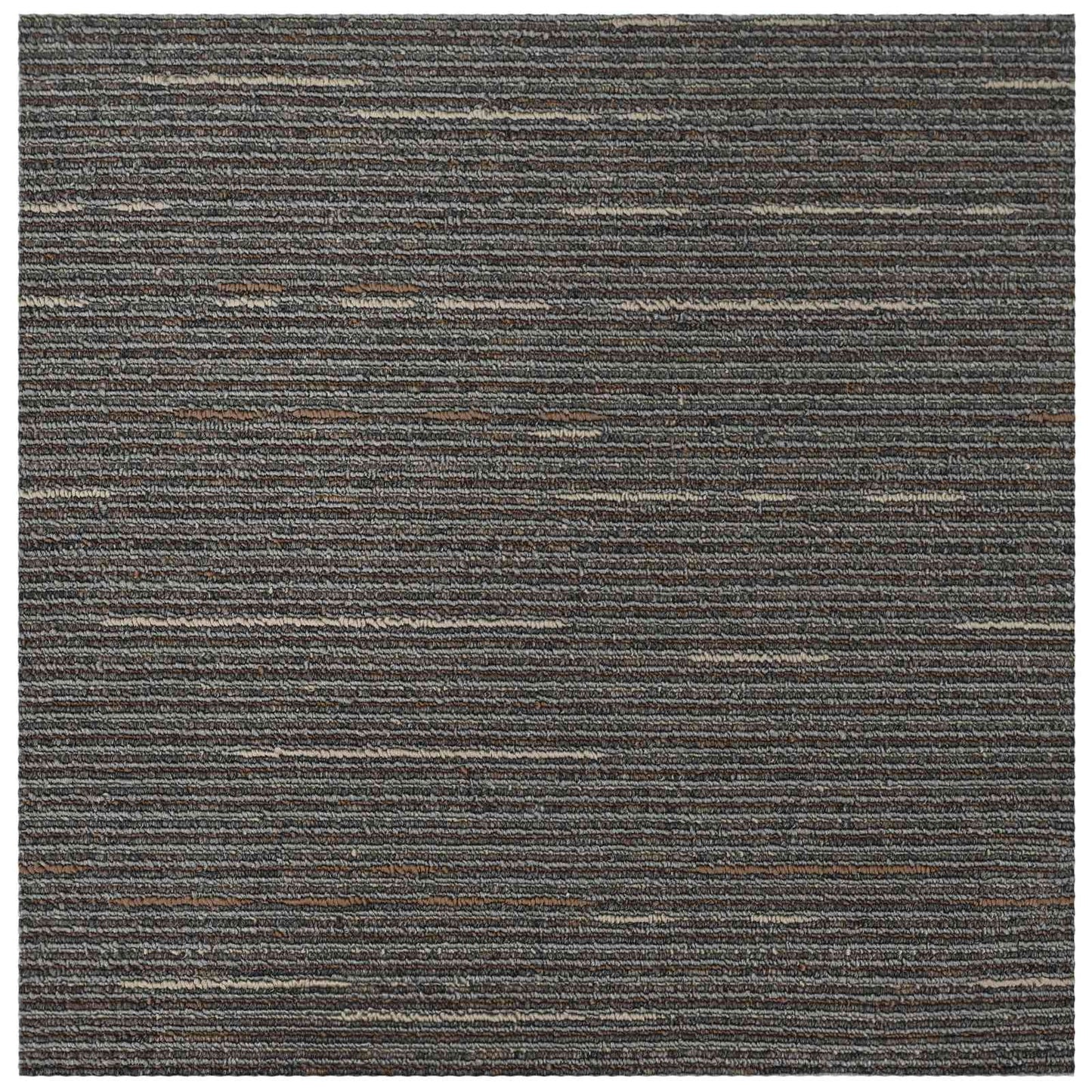 Tæppeflise Stribet Mørkebrun 50 x 50 cm 4 stk. PP og Bitumen