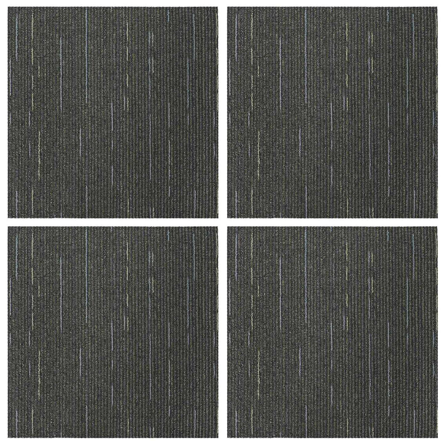 Tæppeflise Stribet Lys Grøn 50 x 50 cm 4 stk. PP og Bitumen