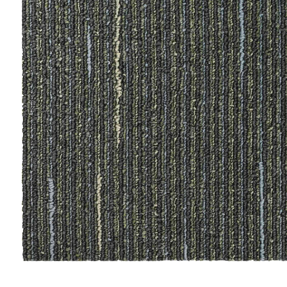 Tæppeflise Stribet Lys Grøn 50 x 50 cm 36 stk. PP og Bitumen