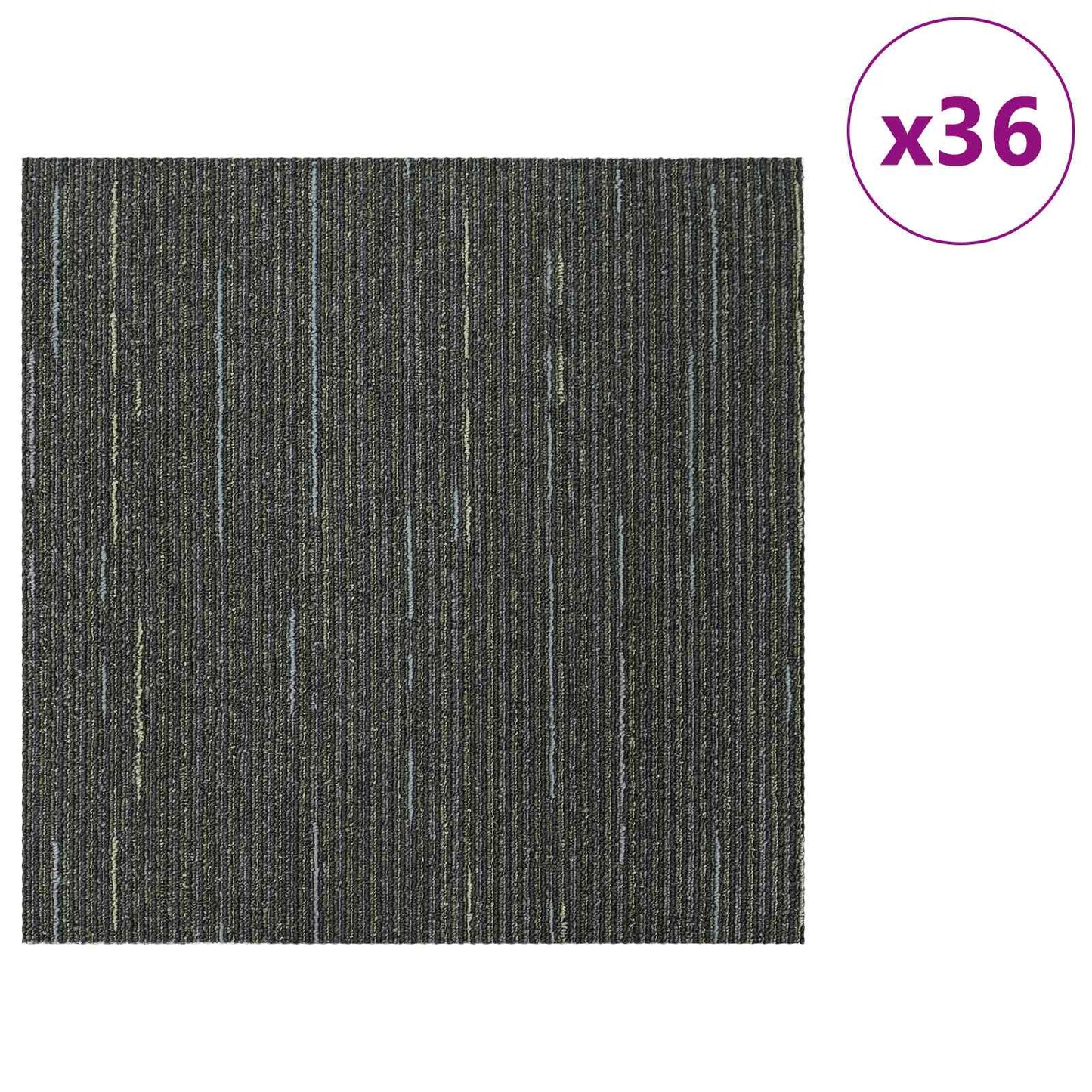 Tæppeflise Stribet Lys Grøn 50 x 50 cm 36 stk. PP og Bitumen