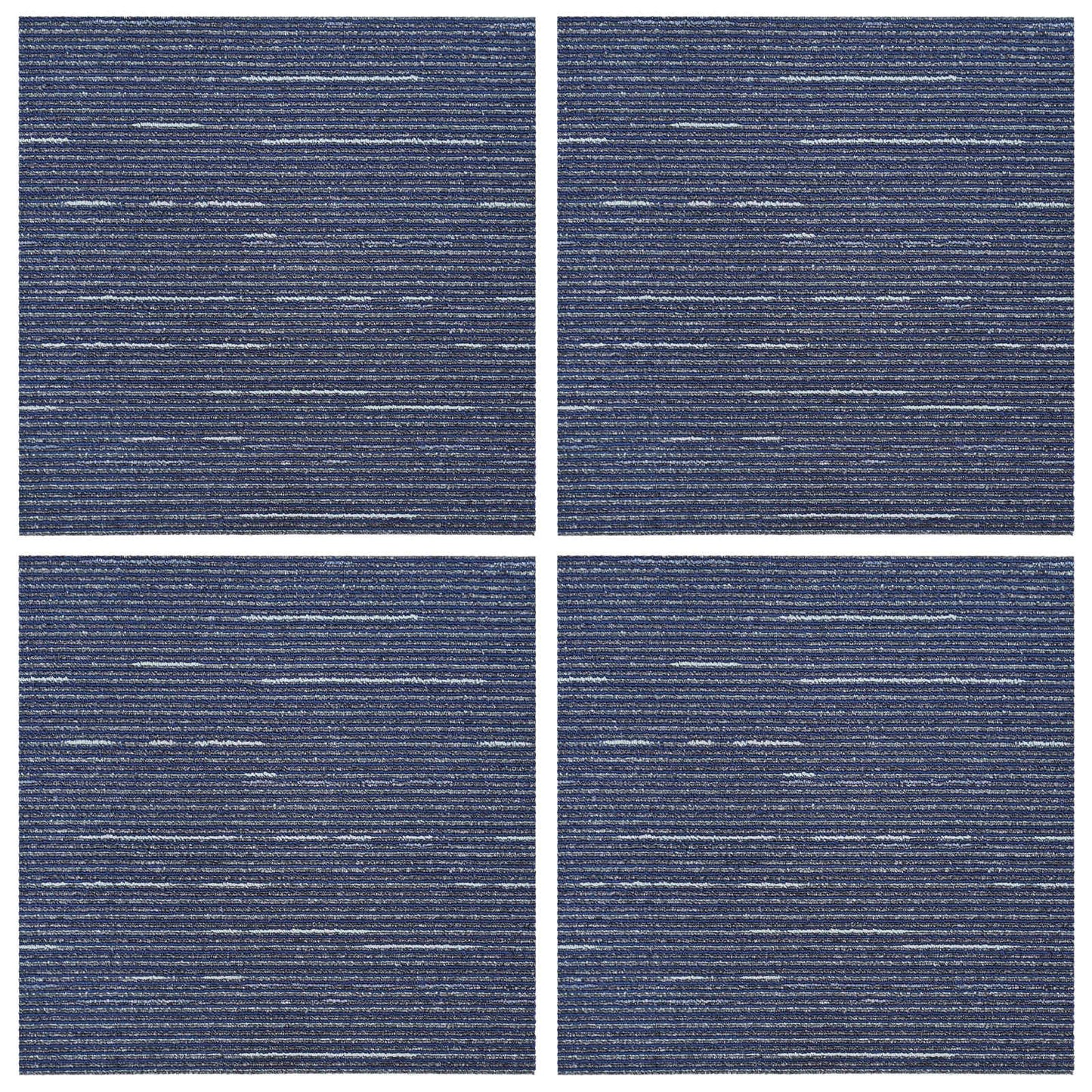 Tæppeflise Stripet Blå 50 x 50 cm 4 stk. PP og Bitumen
