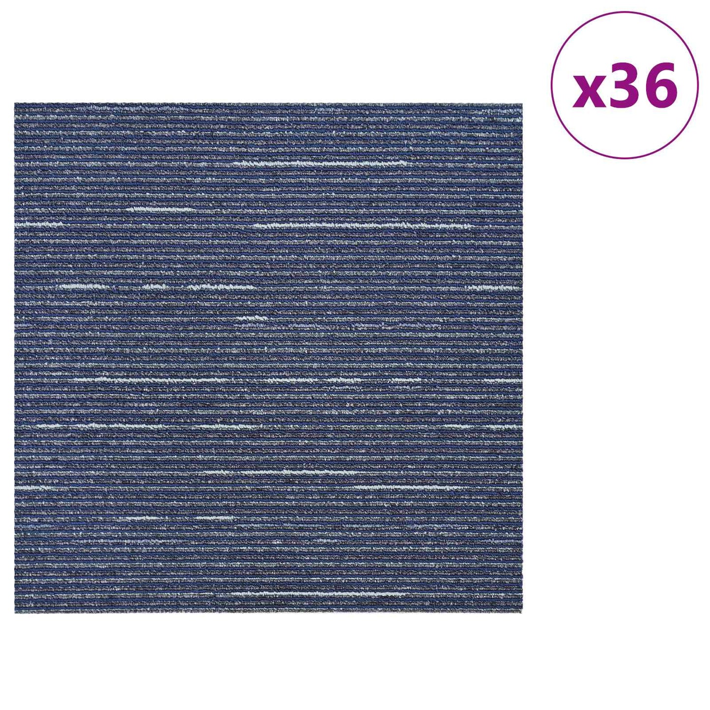 Tæppeflise Stripet Blå 50 x 50 cm 36 stk. PP og Bitumen
