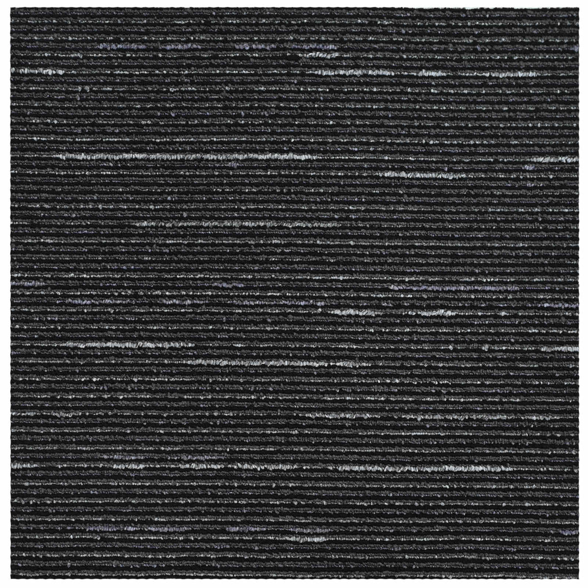 Tæppeflise Stribet Sort 50 x 50 cm 4 stk. PP og Bitumen