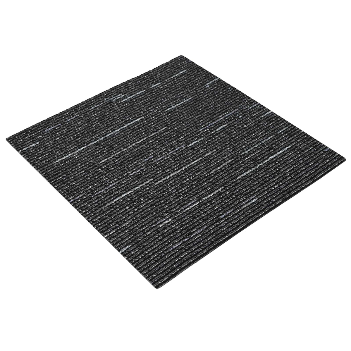 Tæppeflise Stribet Sort 50 x 50 cm 20 stk. PP og Bitumen