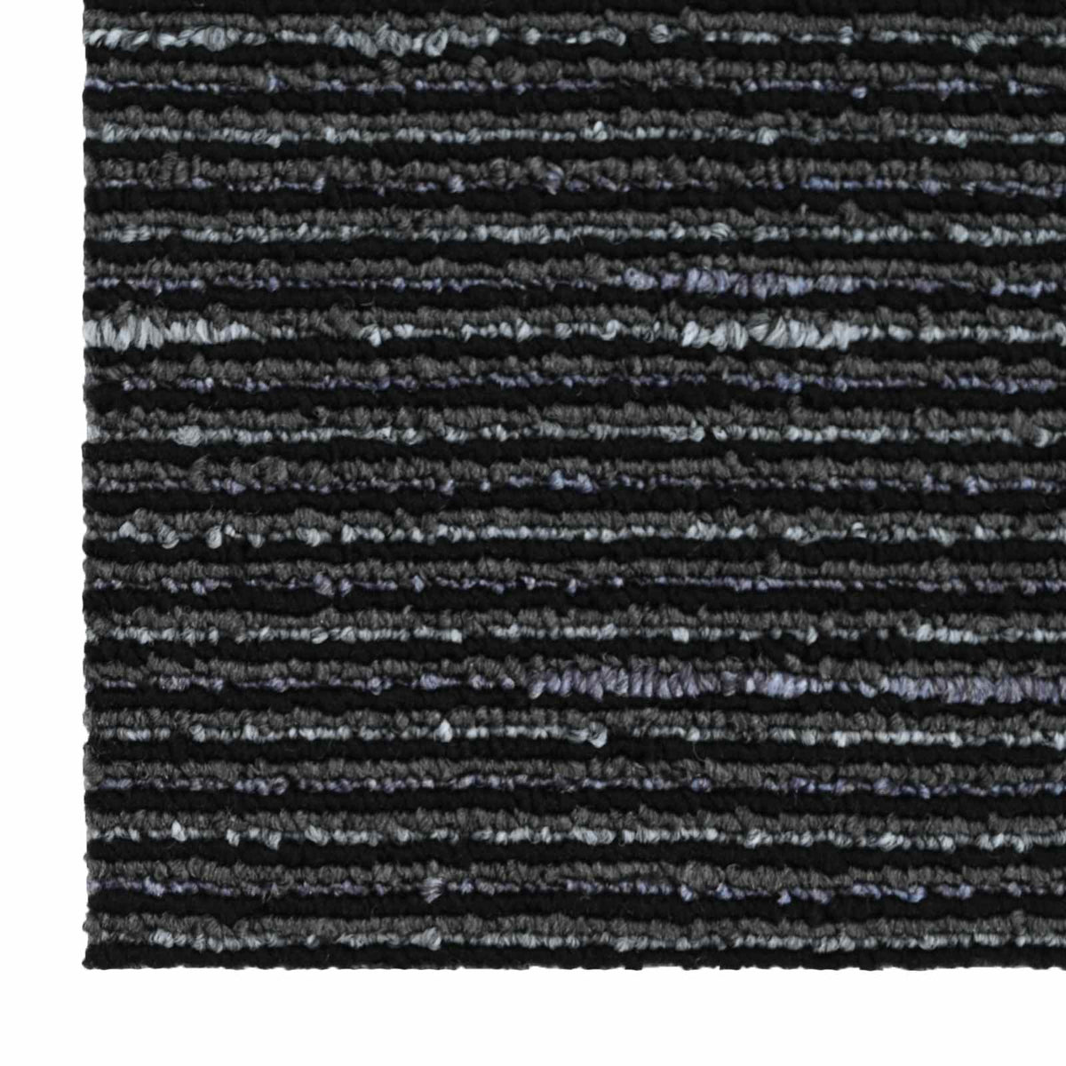 Tæppeflise Stribet Sort 50 x 50 cm 36 stk. PP og Bitumen