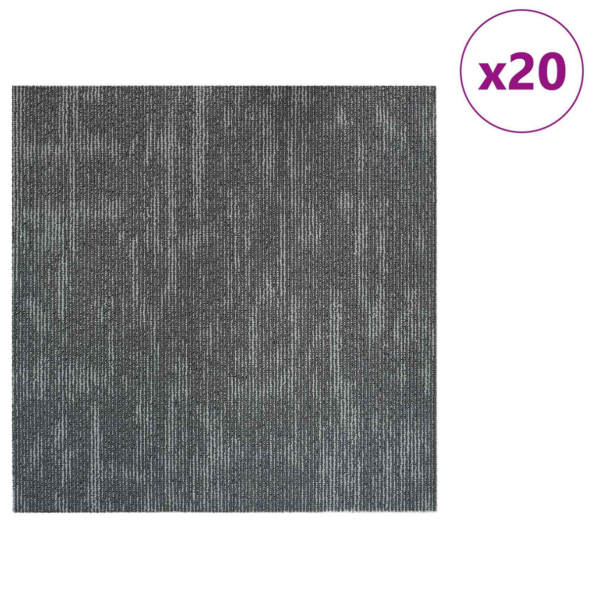 Tæppeflise Betongrå 50 x 50 cm 20 stk. PP og Bitumen