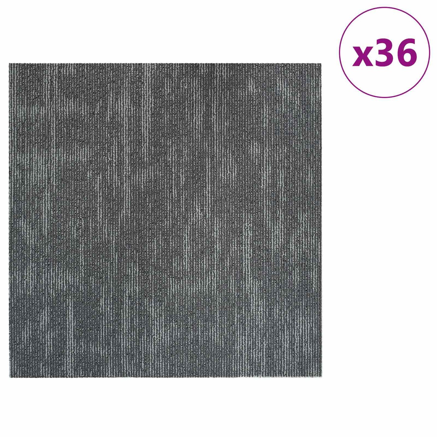 Tæppeflise Betongrå 50 x 50 cm 36 stk. PP og Bitumen