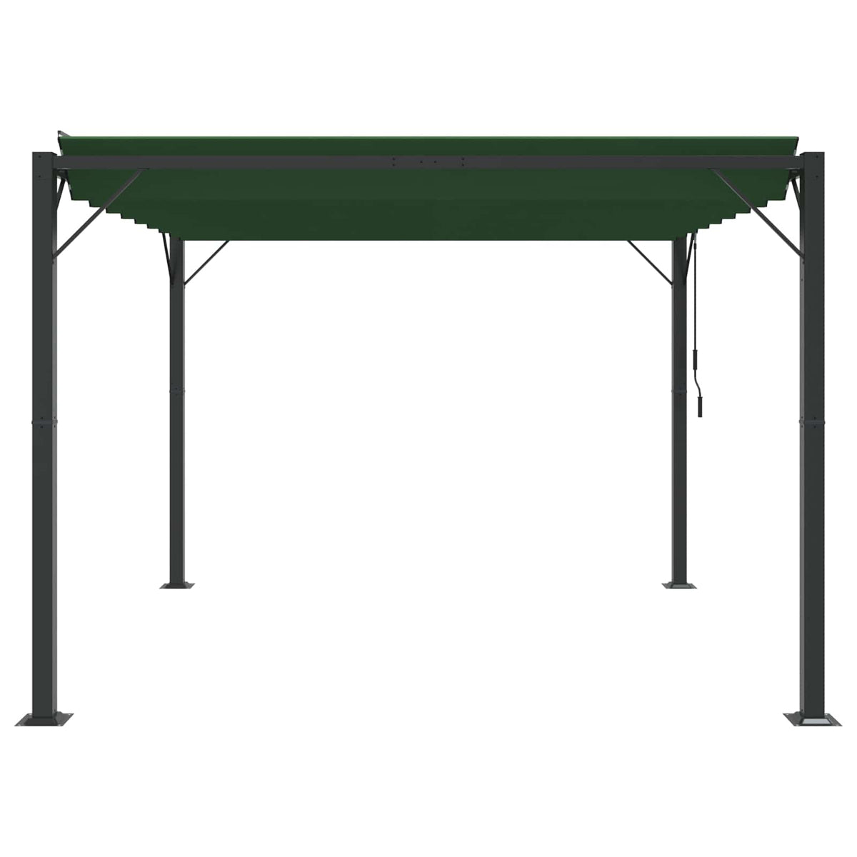 Pergola med louvret tag 3 x 3 x 2,14 m Grøn Stof og aluminium