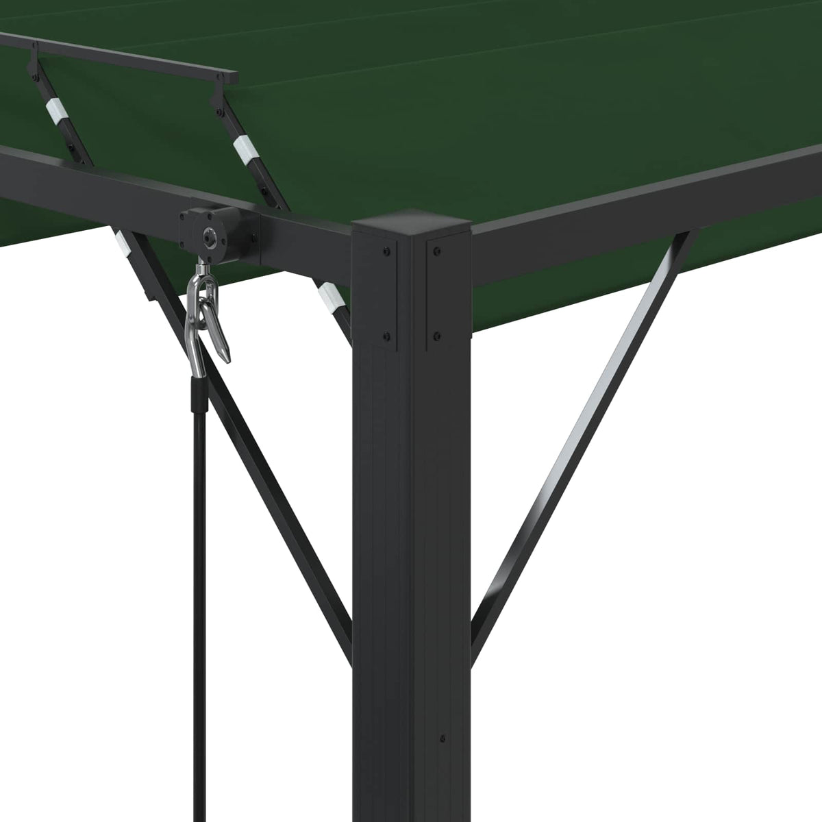 Pergola med louvret tag 3 x 4 x 2,14 m Grøn Stof og aluminium