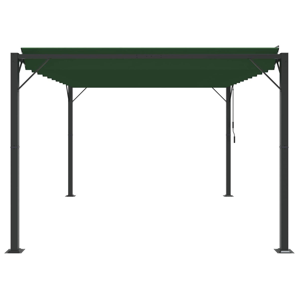 Pergola med louvret tag 3 x 4 x 2,14 m Grøn Stof og aluminium