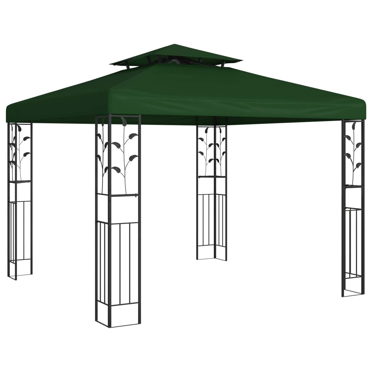 Pavillon 3 x 3 x 2,68 m Grøn Polyester og Stål