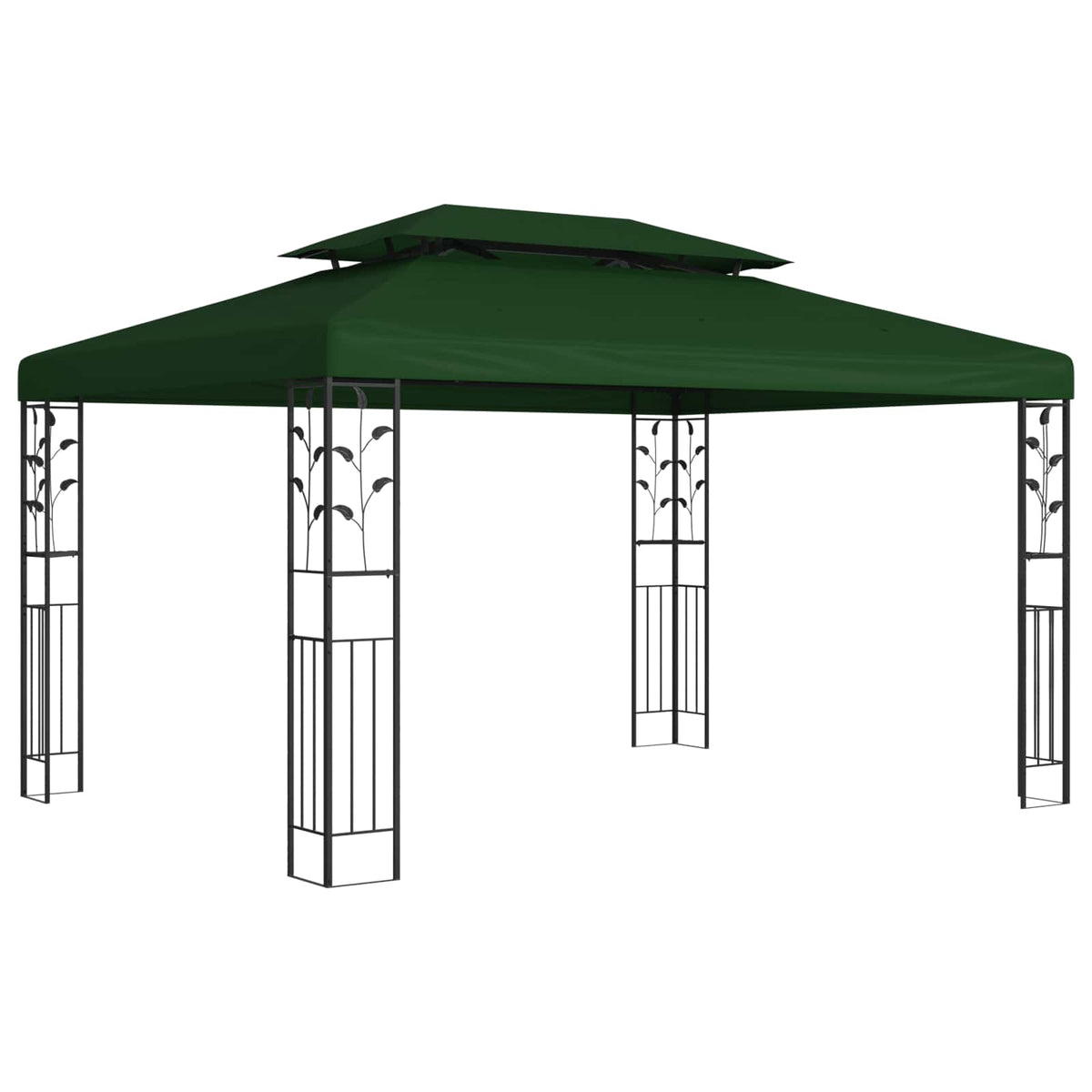 Pavillon 3,97 x 2,96 x 2,68 m Grøn Polyester og Stål