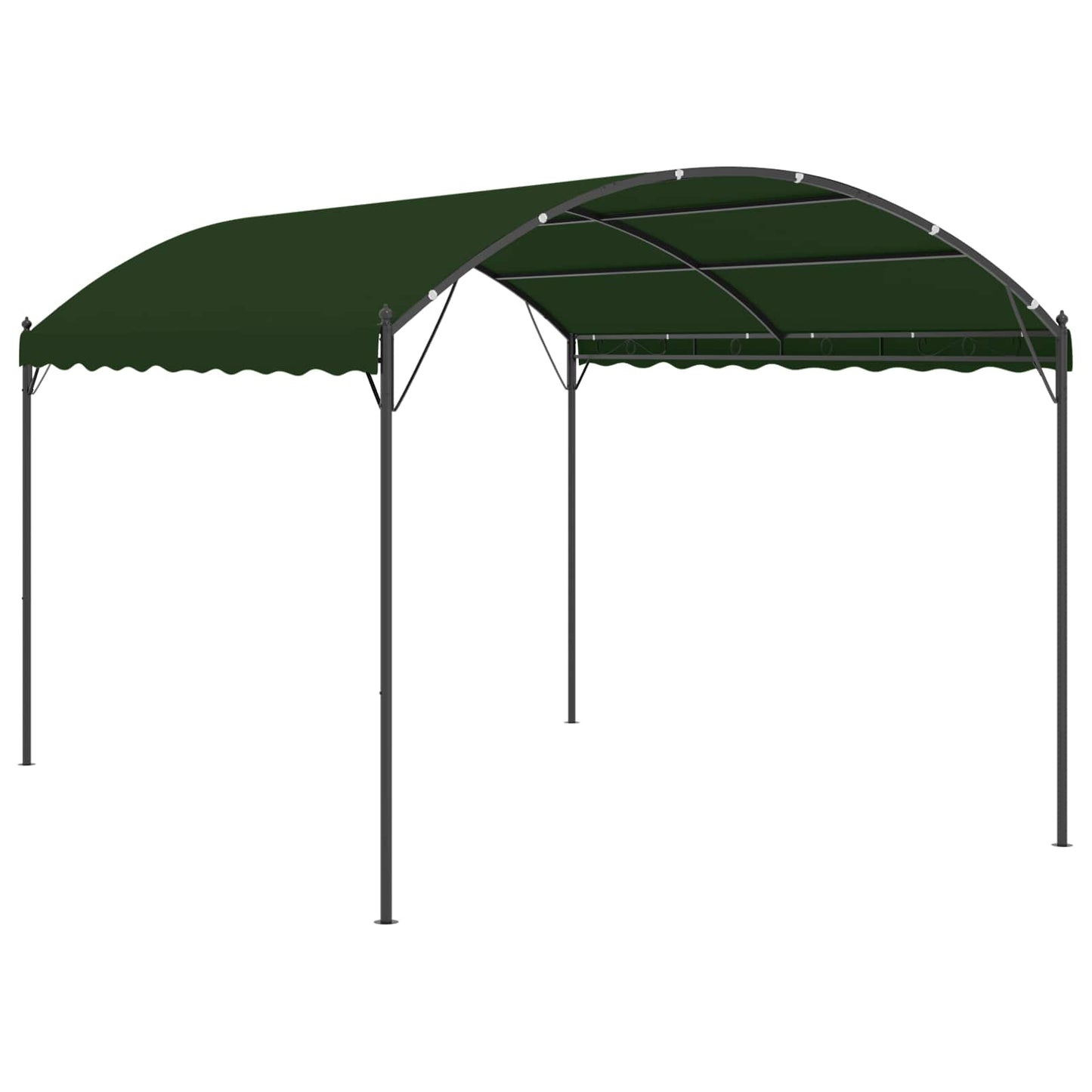 Pavillon 4 x 3 x 2,6 m Grøn Polyester og Stål