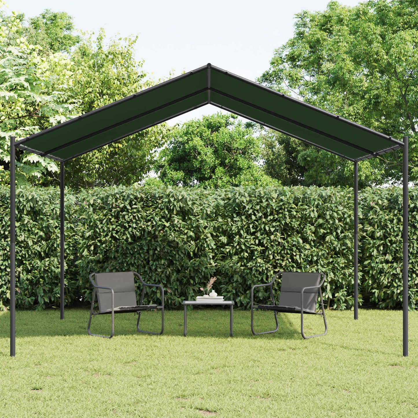 Pavillon 4 x 4 x 2,6 m Gråbrun Polyester og Stål