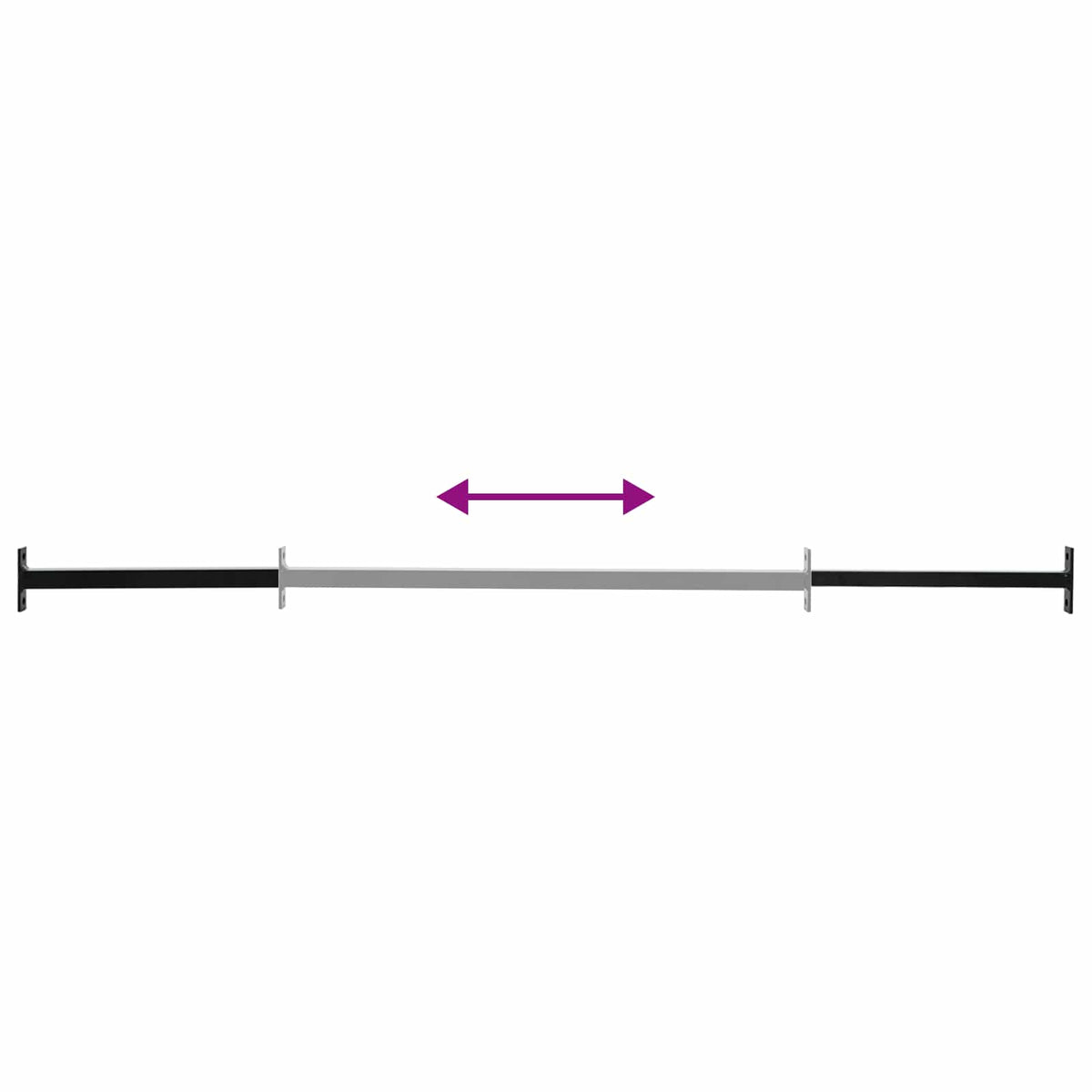 Justerbar vinduessikkerhedsbar Sort 710 -1200 mm Stål
