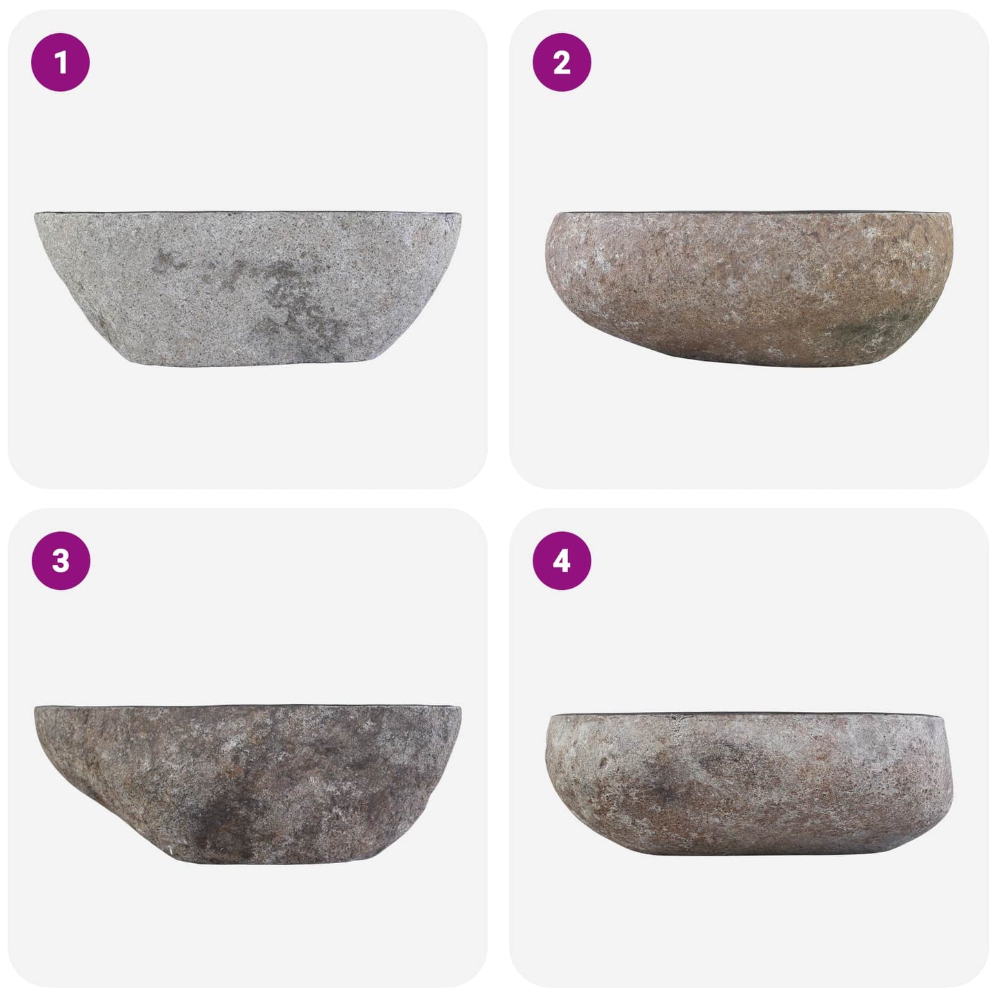Vask Oval Grå (32-37) x (27-30) x 12 cm Flodsten