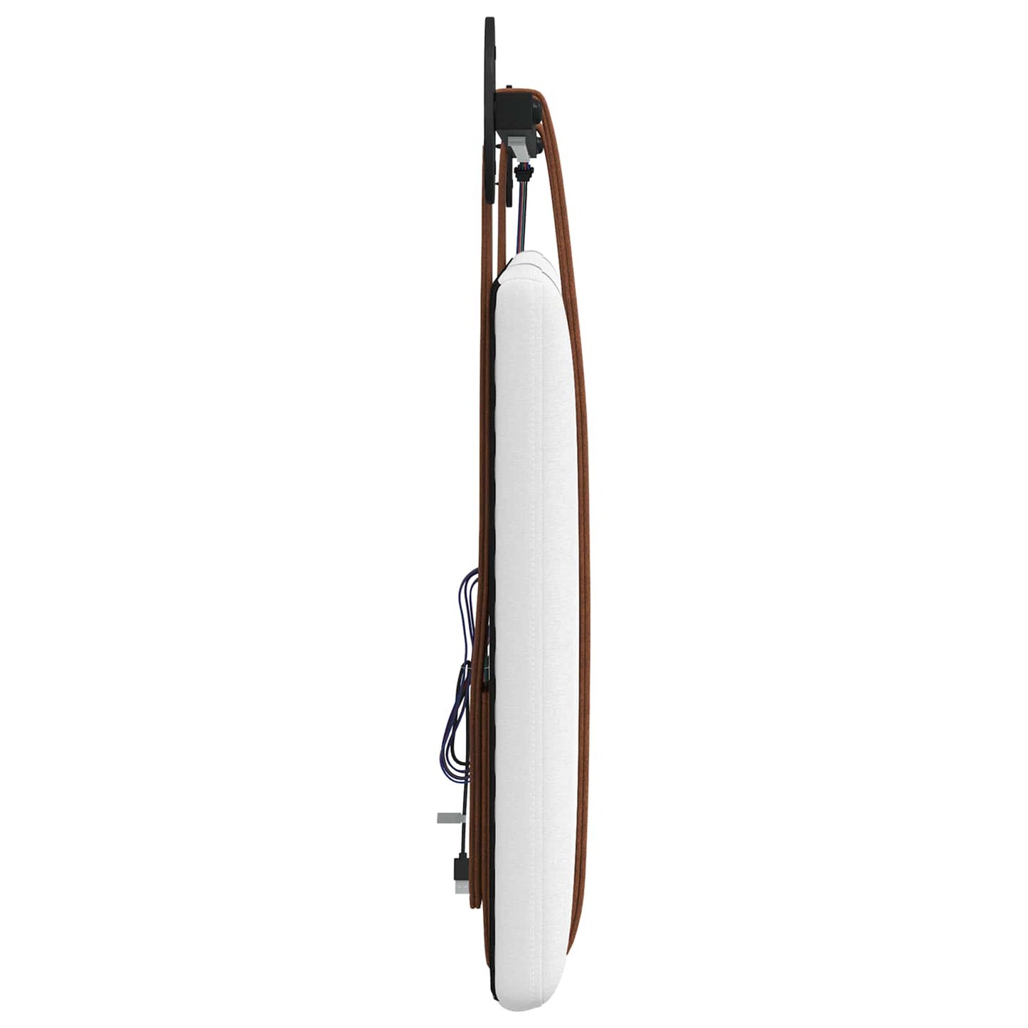 Hængende sengegavl Med LED-lys Hvid Antik PU