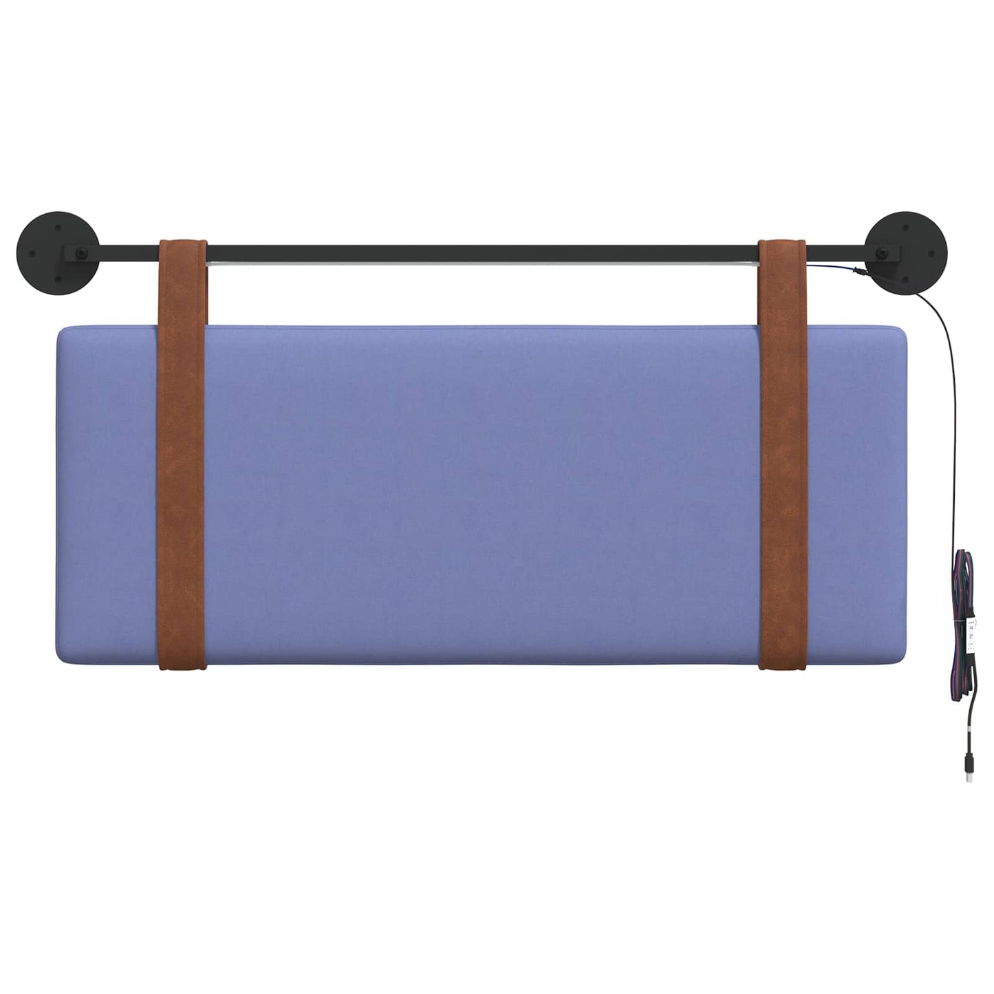 Hængende sengegavl Med LED-lys Jeans blå Antik PU
