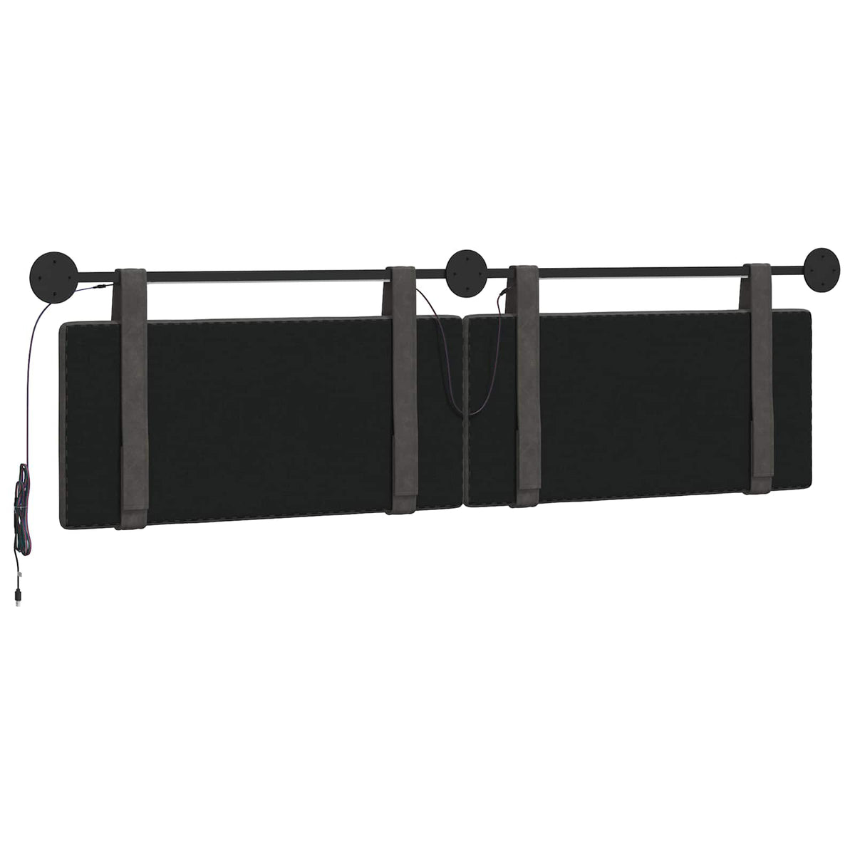 Hængende sengegavl Sort Antik PU