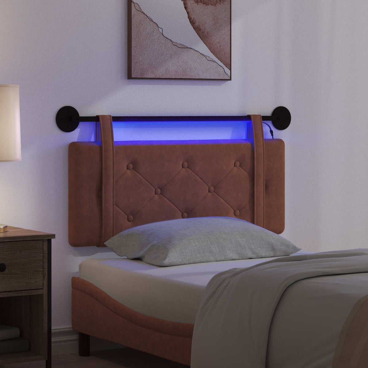 Hængende sengegavl Brun Antik PU