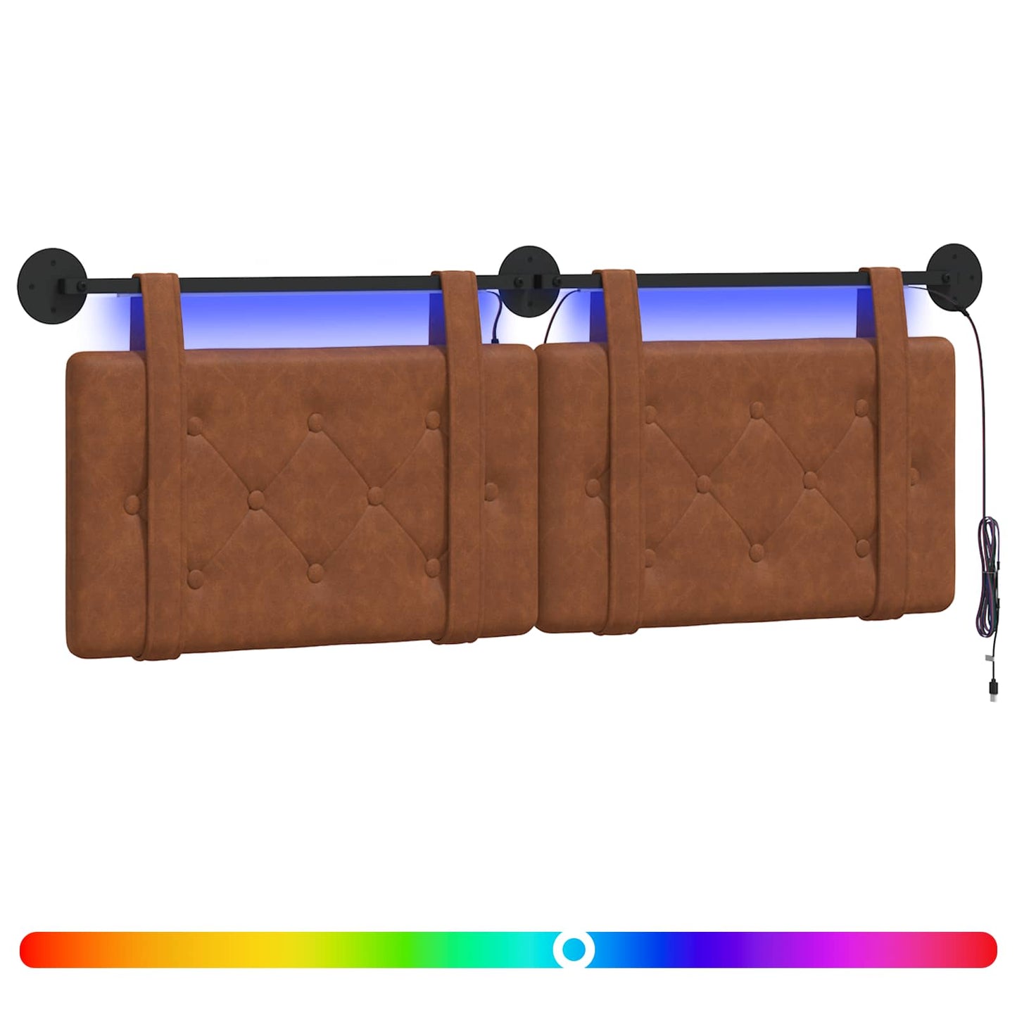 Hængende sengegavl Brun Antik PU