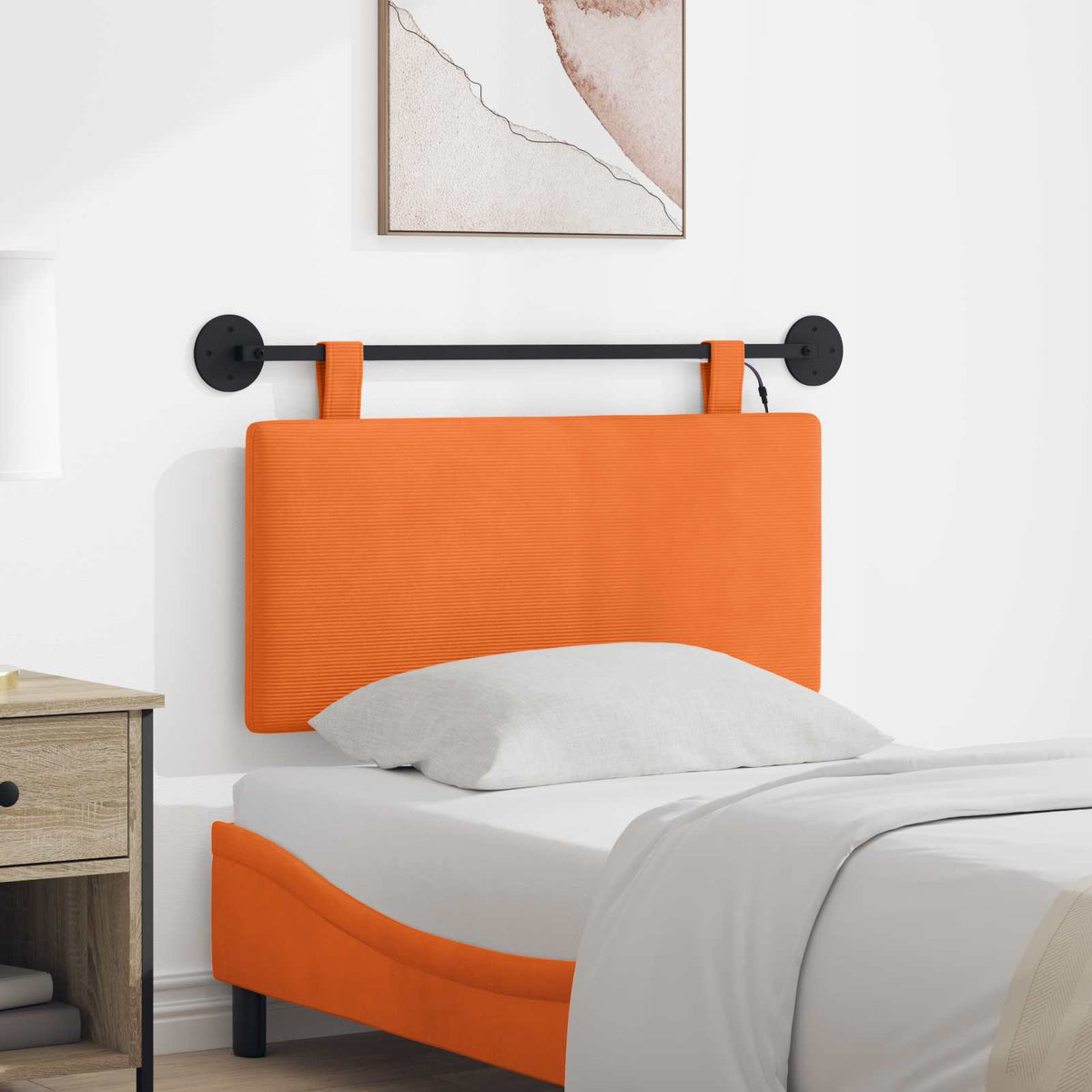 Hængende sengegavl Orange Velourstof
