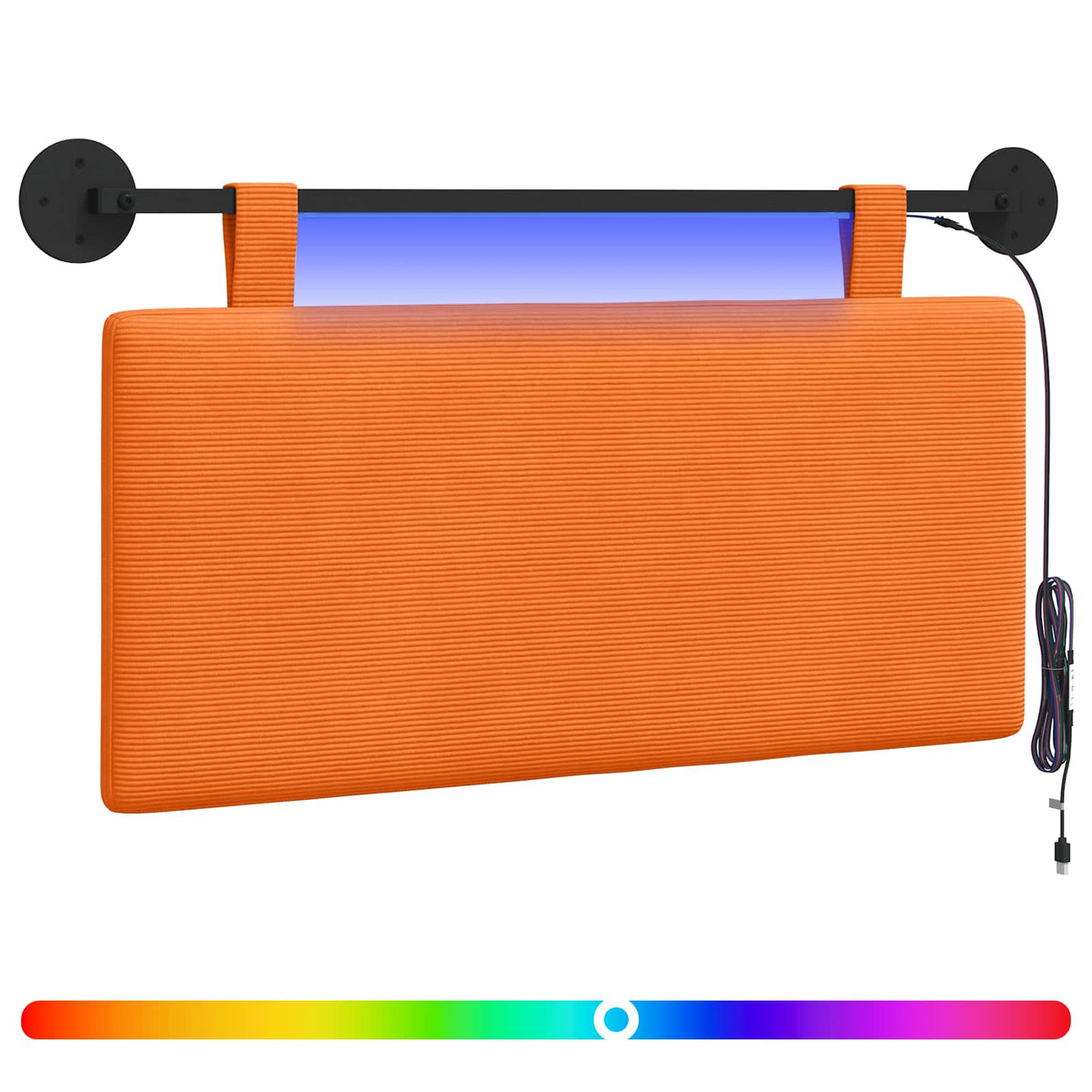 Hængende sengegavl Orange Velourstof