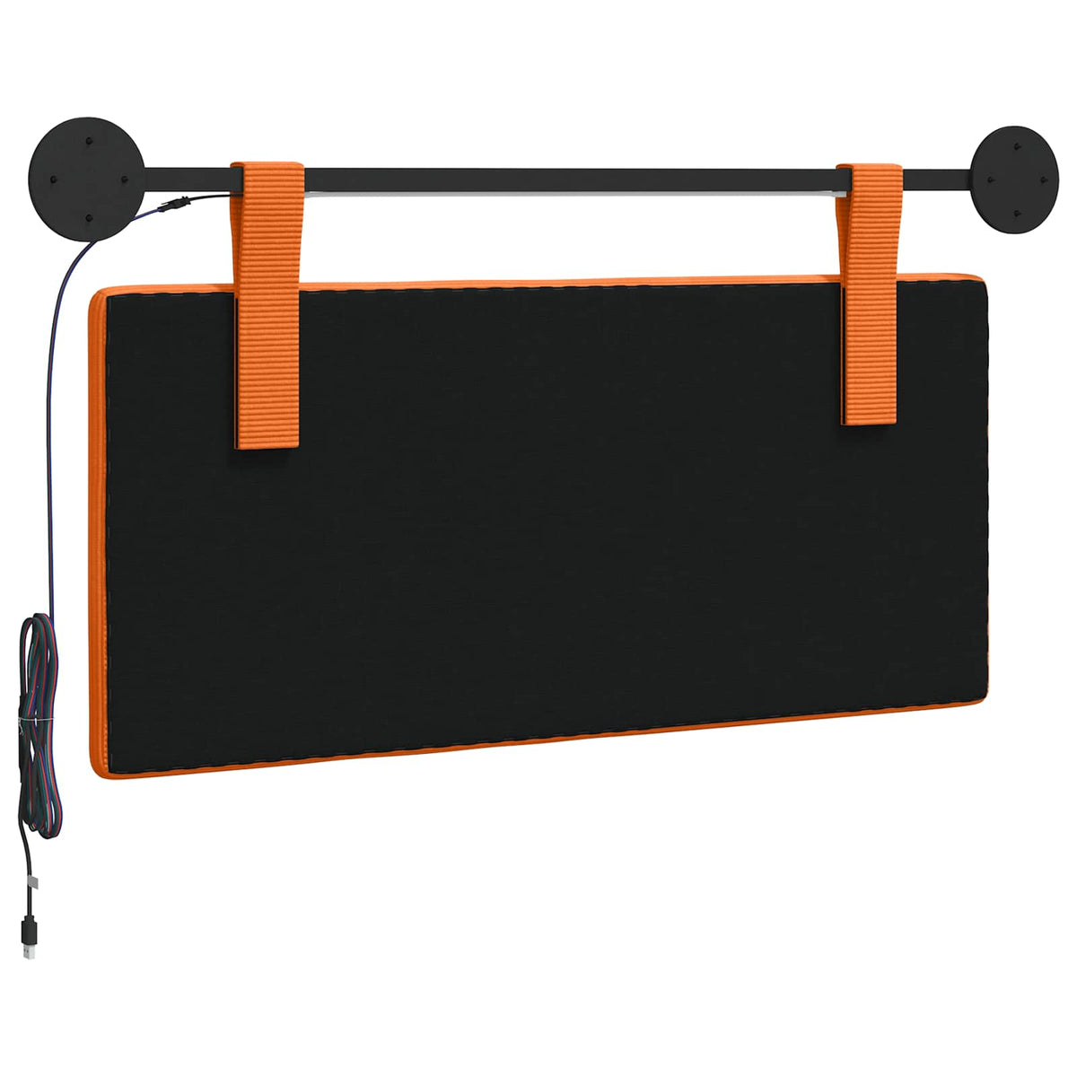Hængende sengegavl Orange Velourstof