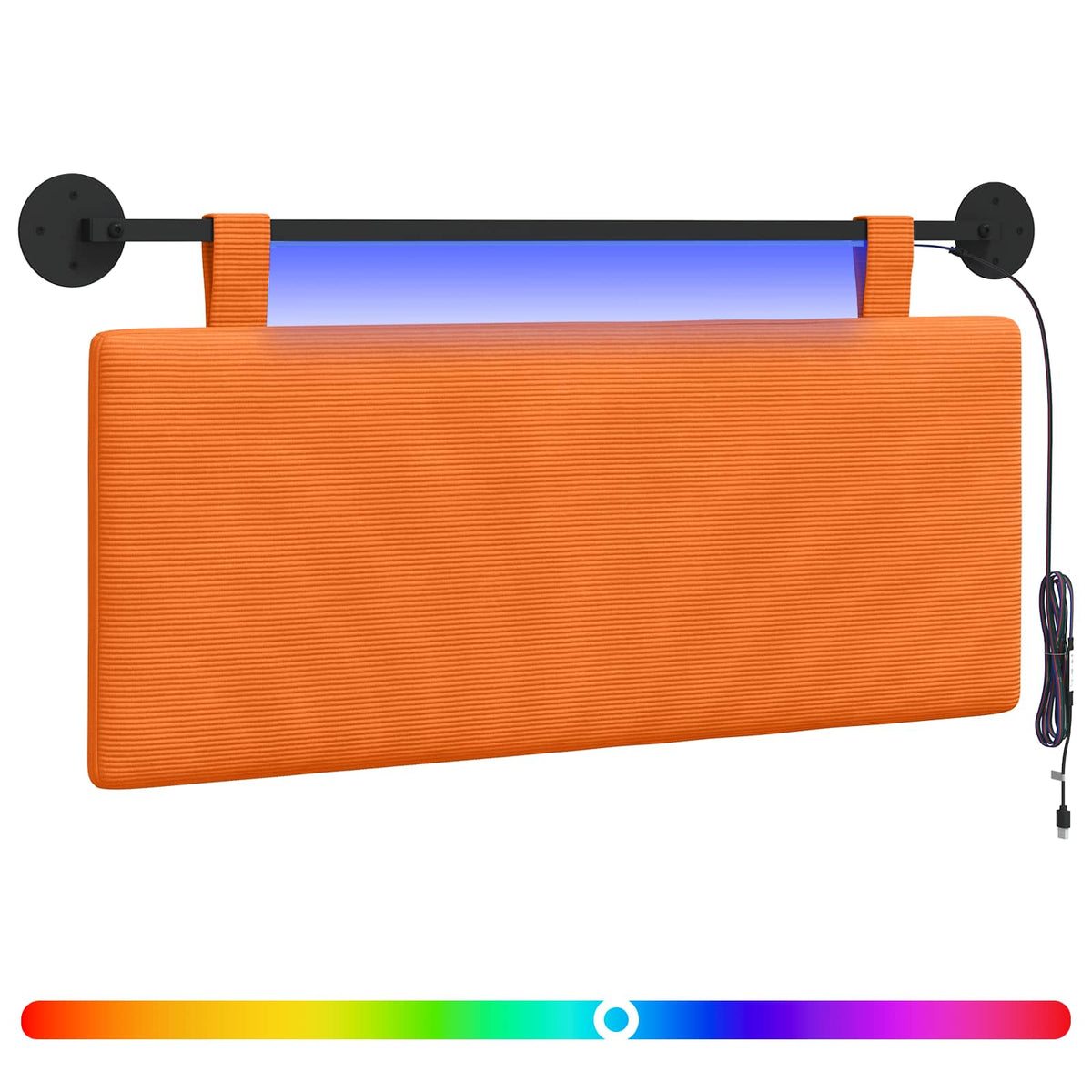 Hængende sengegavl Orange Velourstof