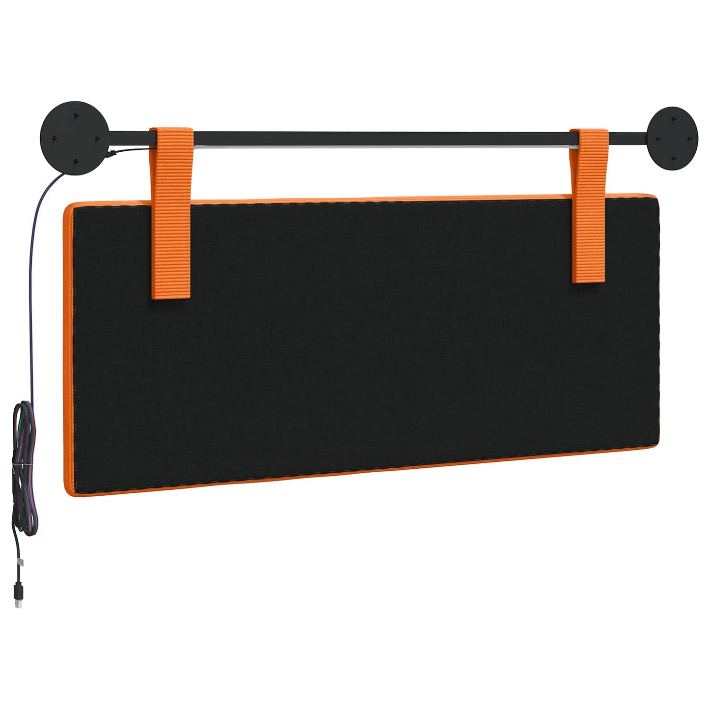 Hængende sengegavl Orange Velourstof