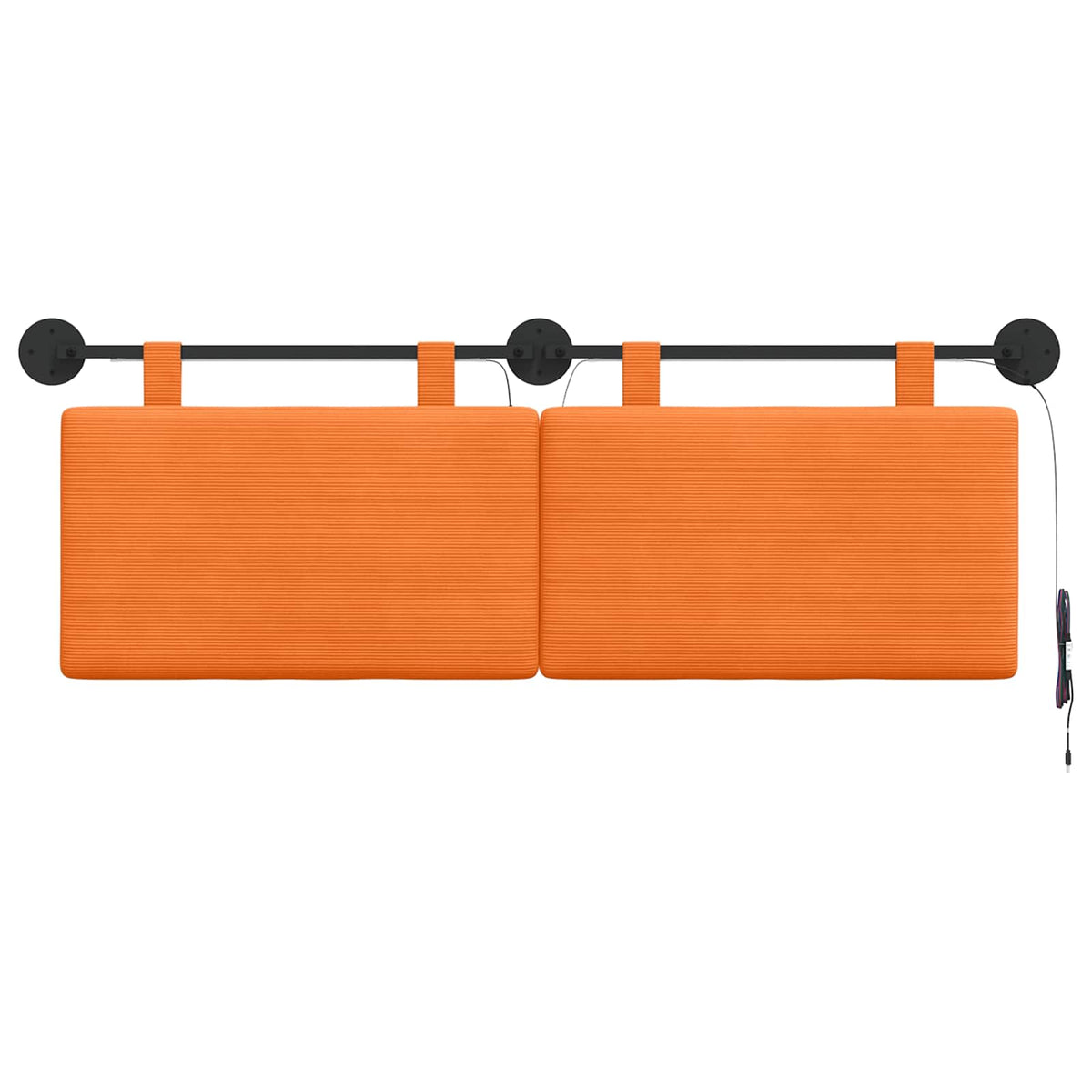 Hængende sengegavl Orange Velourstof