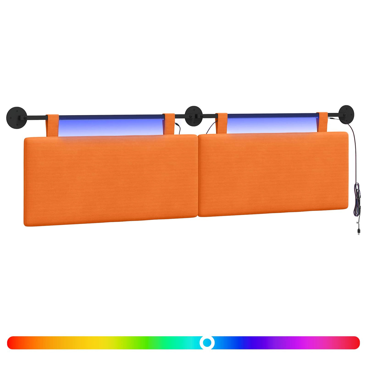 Hængende sengegavl Orange Velourstof